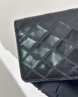 Chanel Black Surpique Leather Long Wallet-17