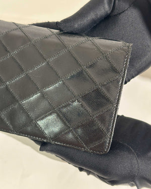 Chanel Black Surpique Leather Long Wallet-18