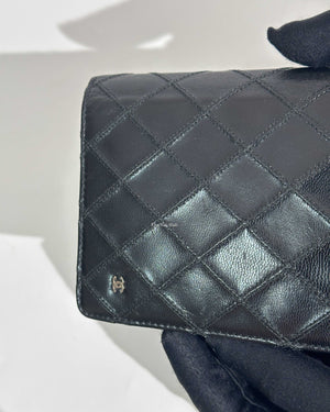 Chanel Black Surpique Leather Long Wallet-19