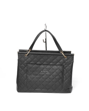 Chanel Black Leather CC Frame Tote GHW-3
