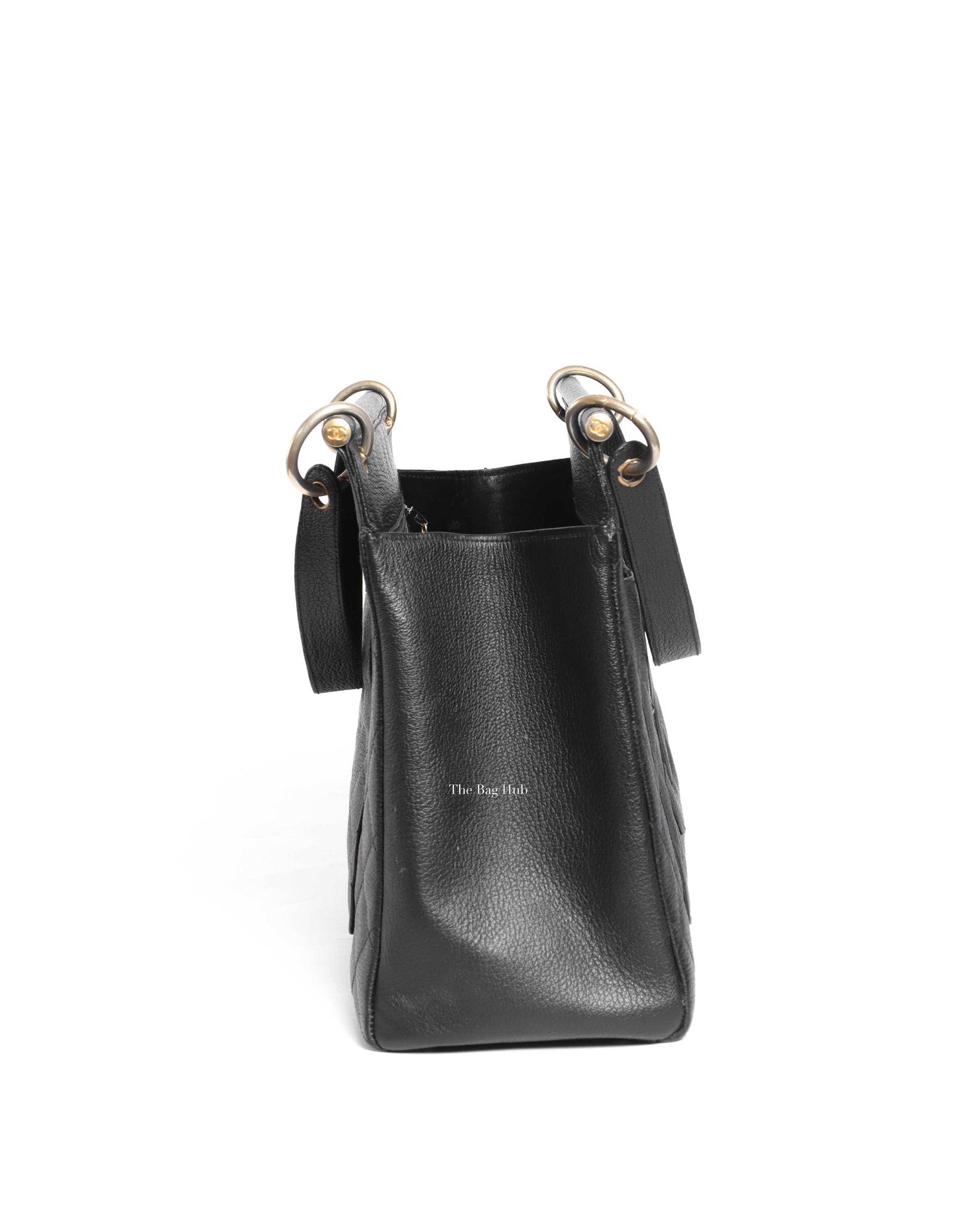 Chanel Black Leather CC Frame Tote GHW-5