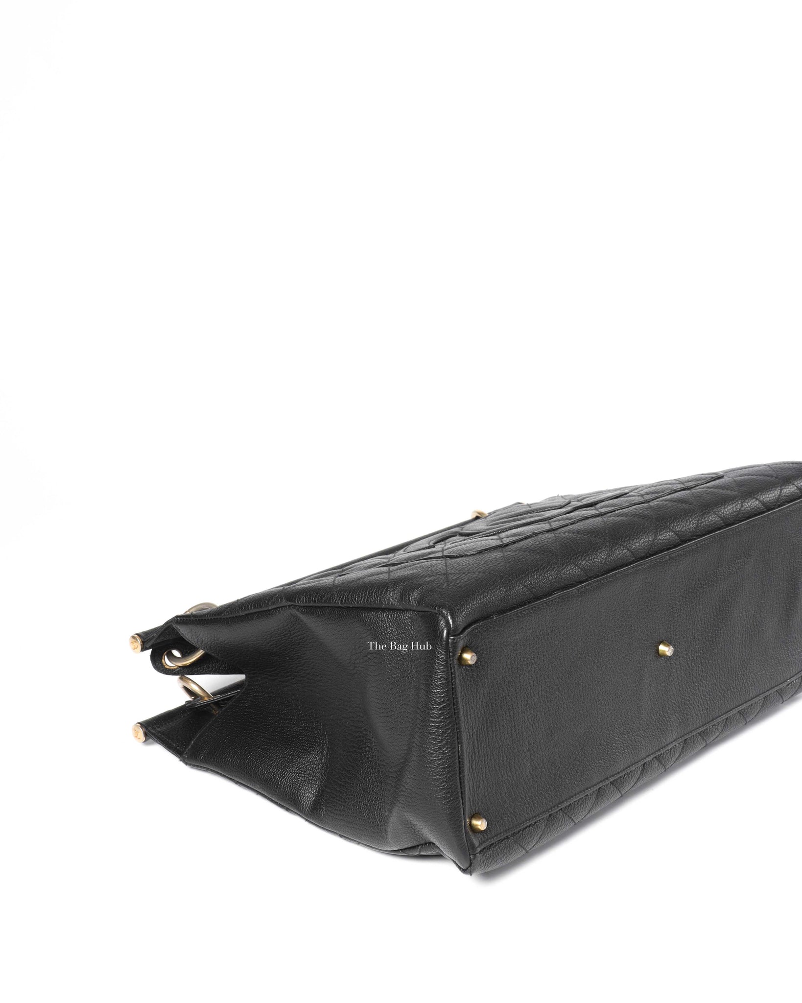Chanel Black Leather CC Frame Tote GHW-7