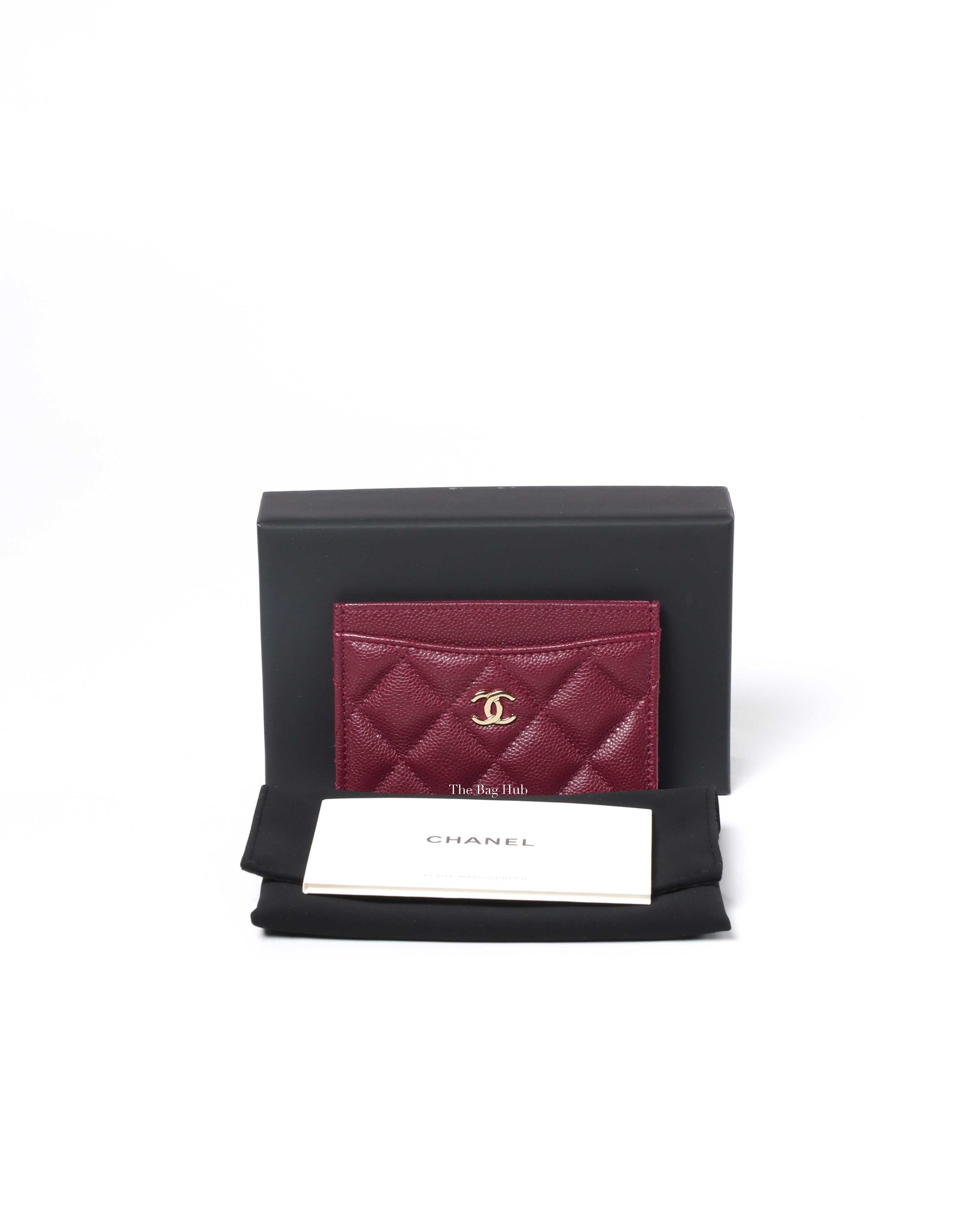Chanel Mini Top Handle Clutch With Chain Burgundy Iridescent