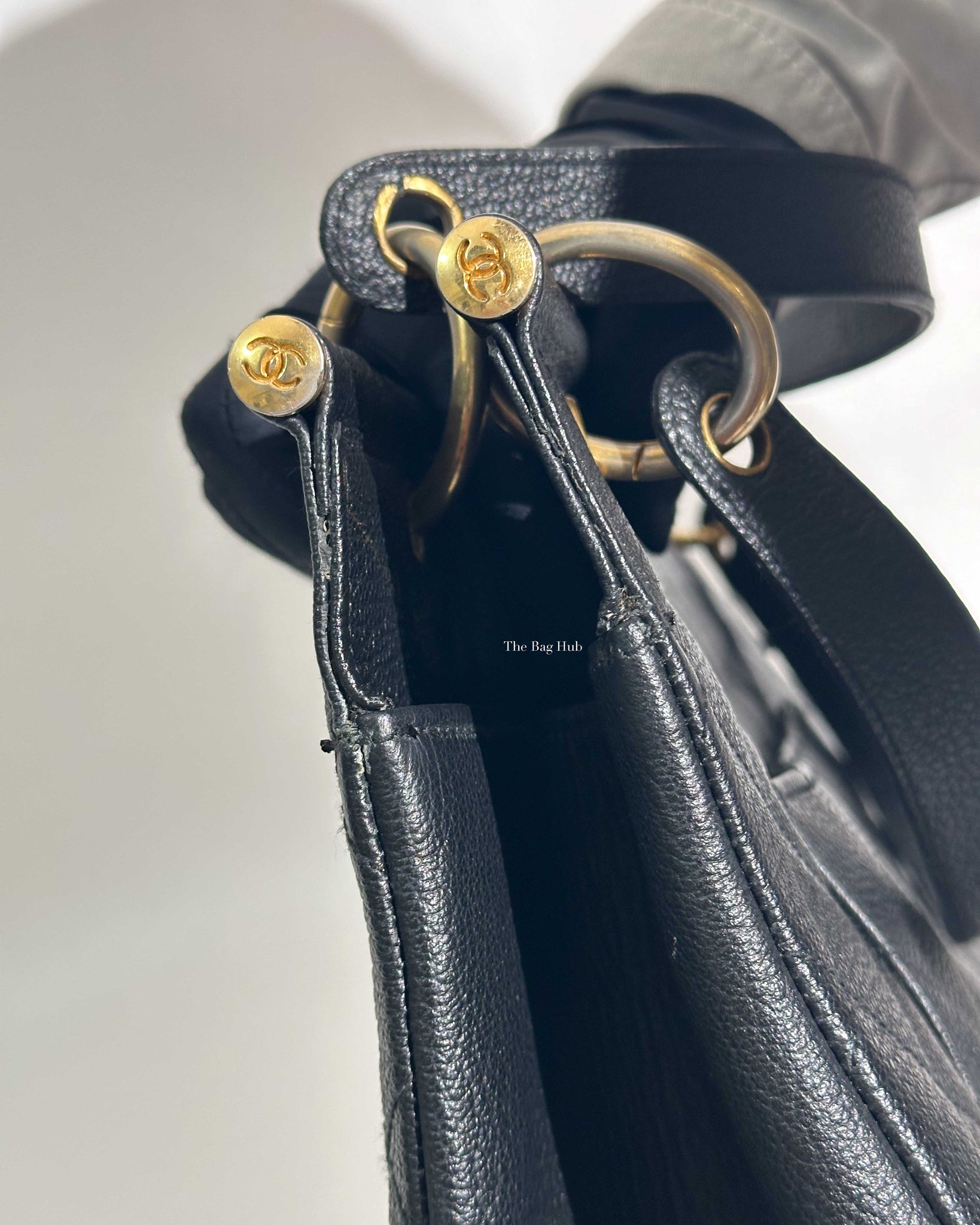 Chanel Black Leather CC Frame Tote GHW-17