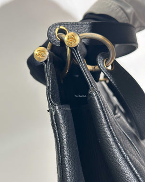Chanel Black Leather CC Frame Tote GHW-17