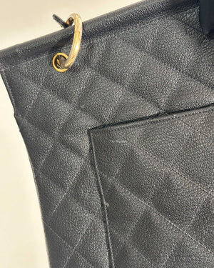 Chanel Black Leather CC Frame Tote GHW