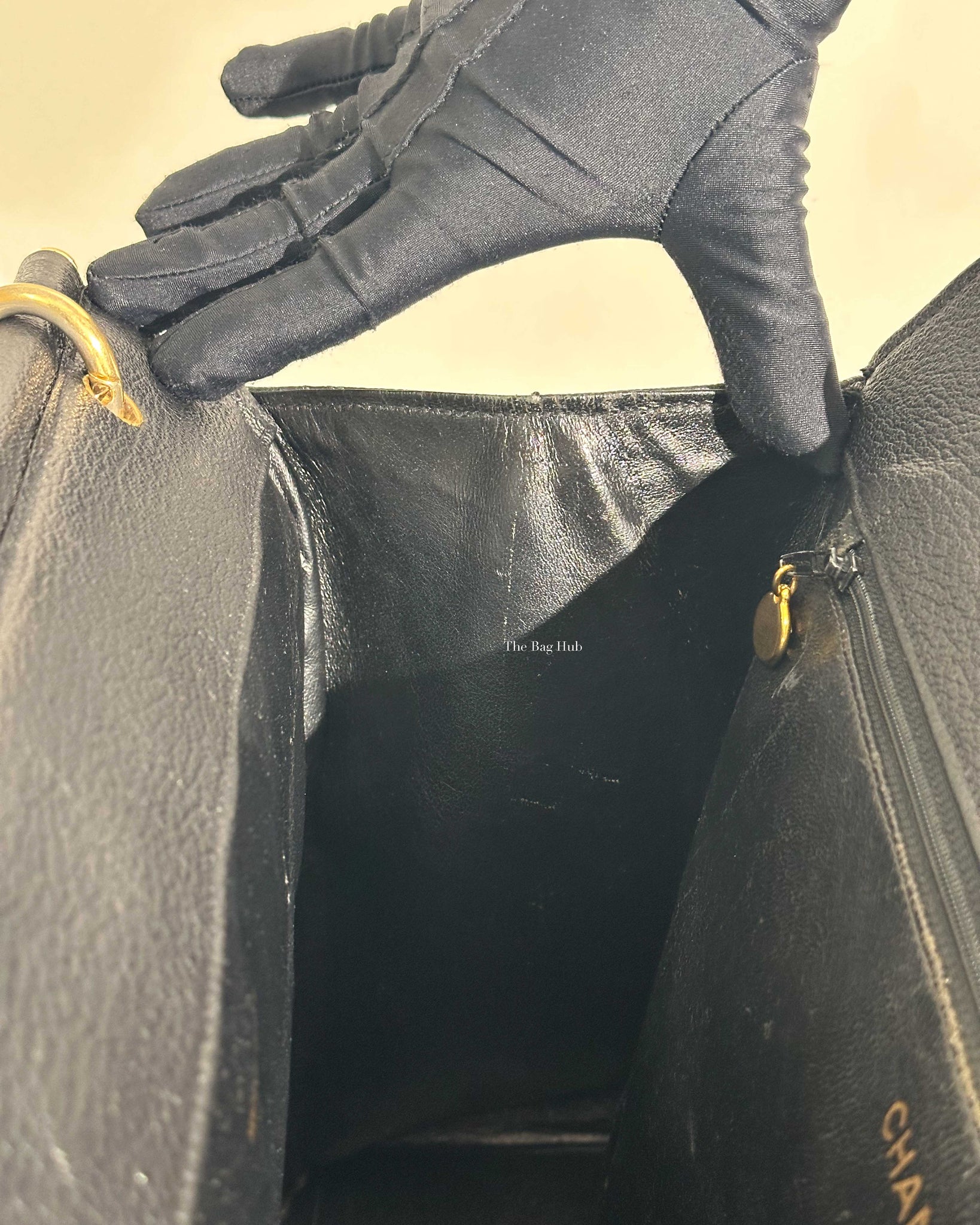 Chanel Black Leather CC Frame Tote GHW-28