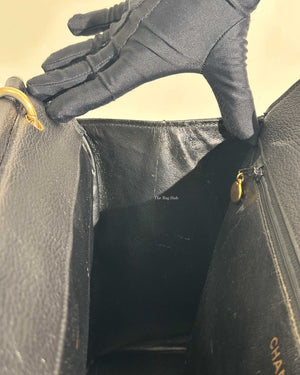 Chanel Black Leather CC Frame Tote GHW-28