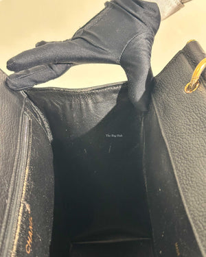 Chanel Black Leather CC Frame Tote GHW-30