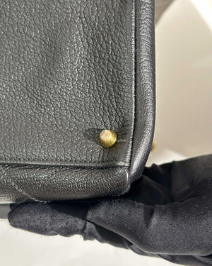 Chanel Black Leather CC Frame Tote GHW-31