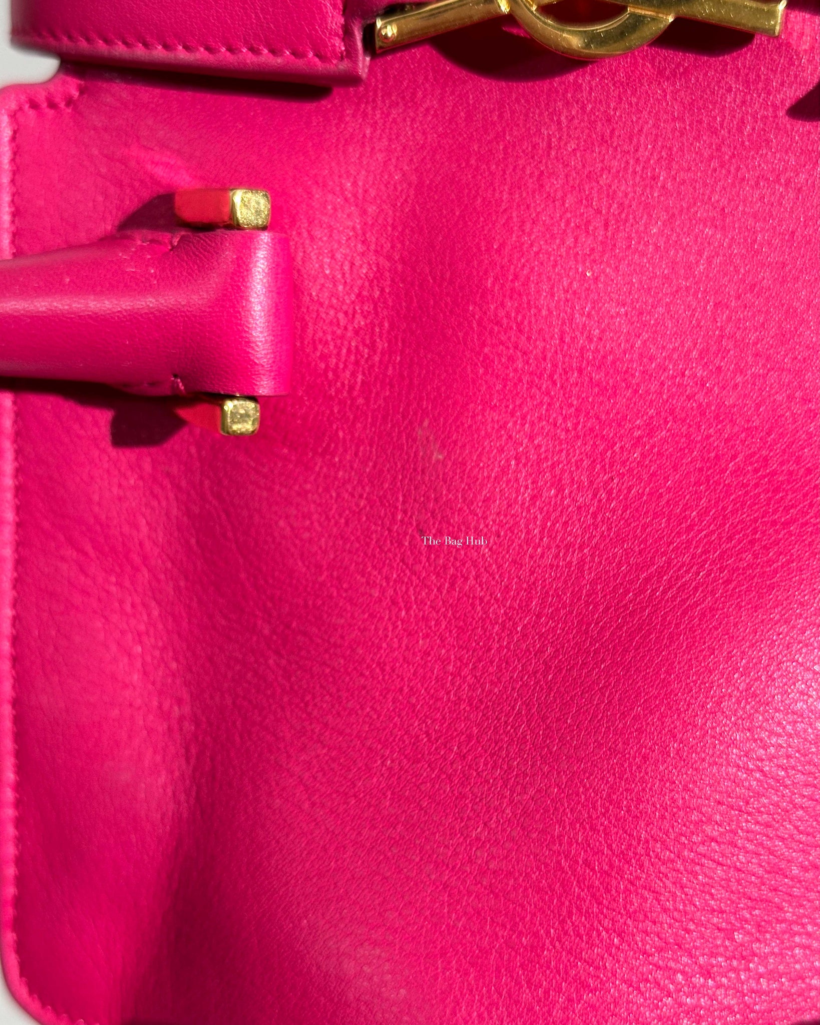 Saint Laurent Fuchsia Small Monogram Cabas Shoulder Bag-16