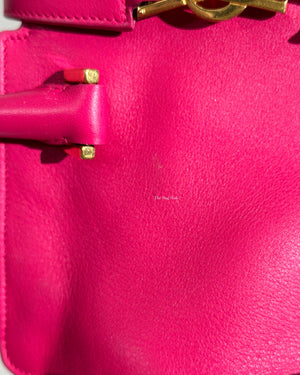 Saint Laurent Fuchsia Small Monogram Cabas Shoulder Bag-16