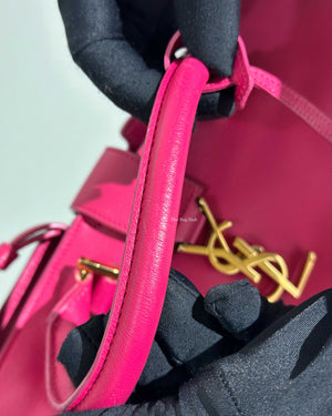 Saint Laurent Fuchsia Small Monogram Cabas Shoulder Bag-19