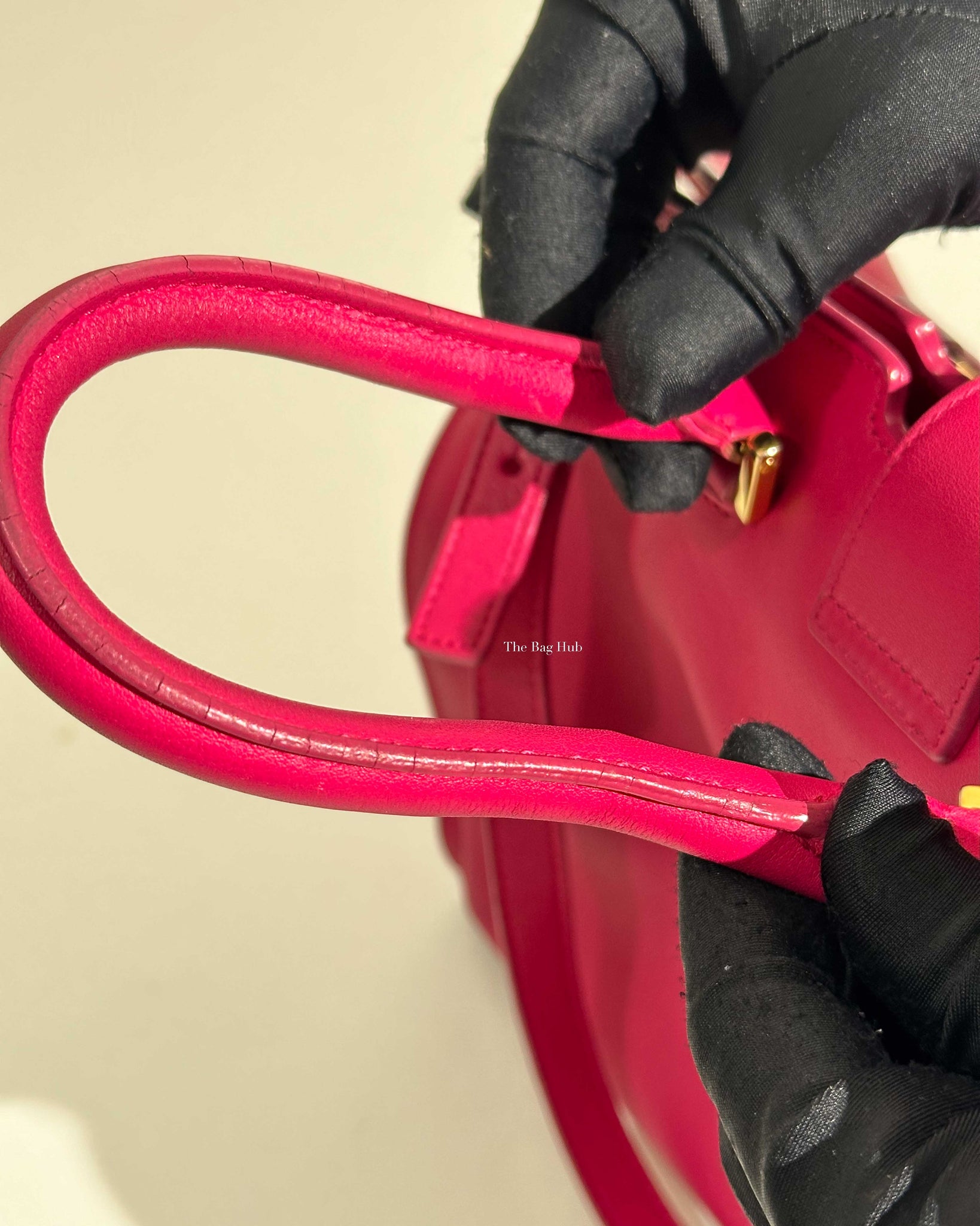 Saint Laurent Fuchsia Small Monogram Cabas Shoulder Bag-22