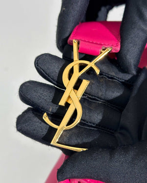 Saint Laurent Fuchsia Small Monogram Cabas Shoulder Bag-29