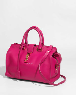 Saint Laurent Fuchsia Small Monogram Cabas Shoulder Bag-1