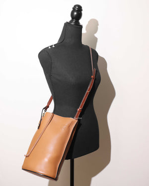 Loewe Light Camel Leather Gate Bucket Bag-10