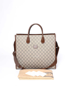 Gucci Beige/Ebony GG Supeme Canvas Medium Interlocking G Tote Bag-13