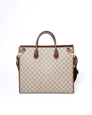 Gucci Beige/Ebony GG Supeme Canvas Medium Interlocking G Tote Bag-3