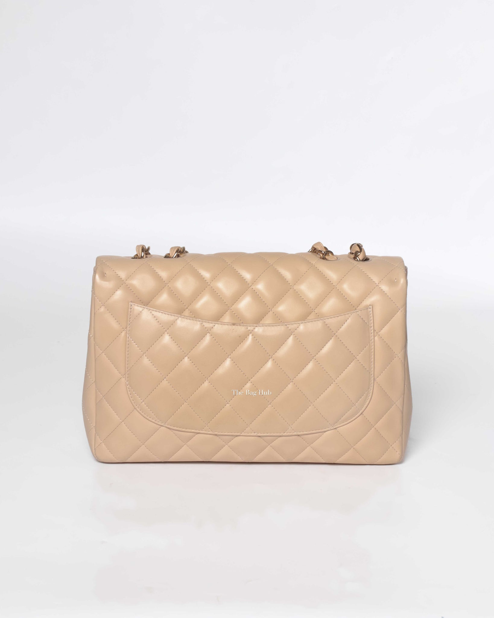 Chanel Beige Clair Lambskin Classic Jumbo Single Flap GHW-3