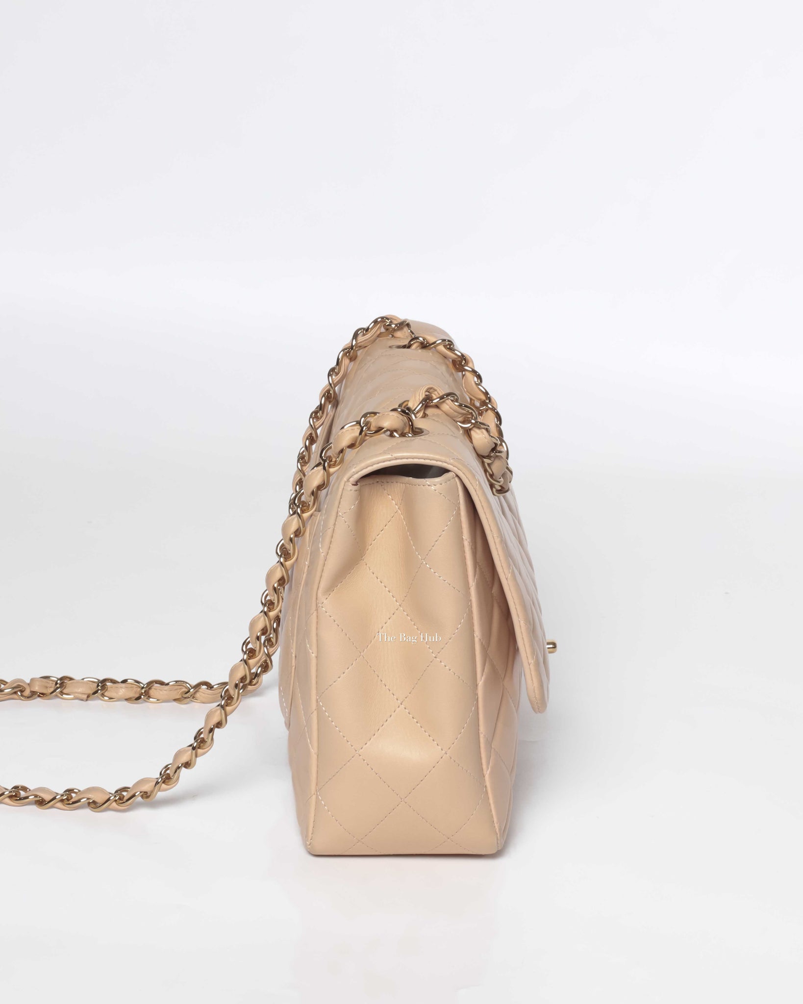 Chanel Beige Clair Lambskin Classic Jumbo Single Flap GHW-4