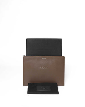 Saint Laurent Brown Leather Clutch-12