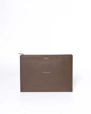 Saint Laurent Brown Leather Clutch-2
