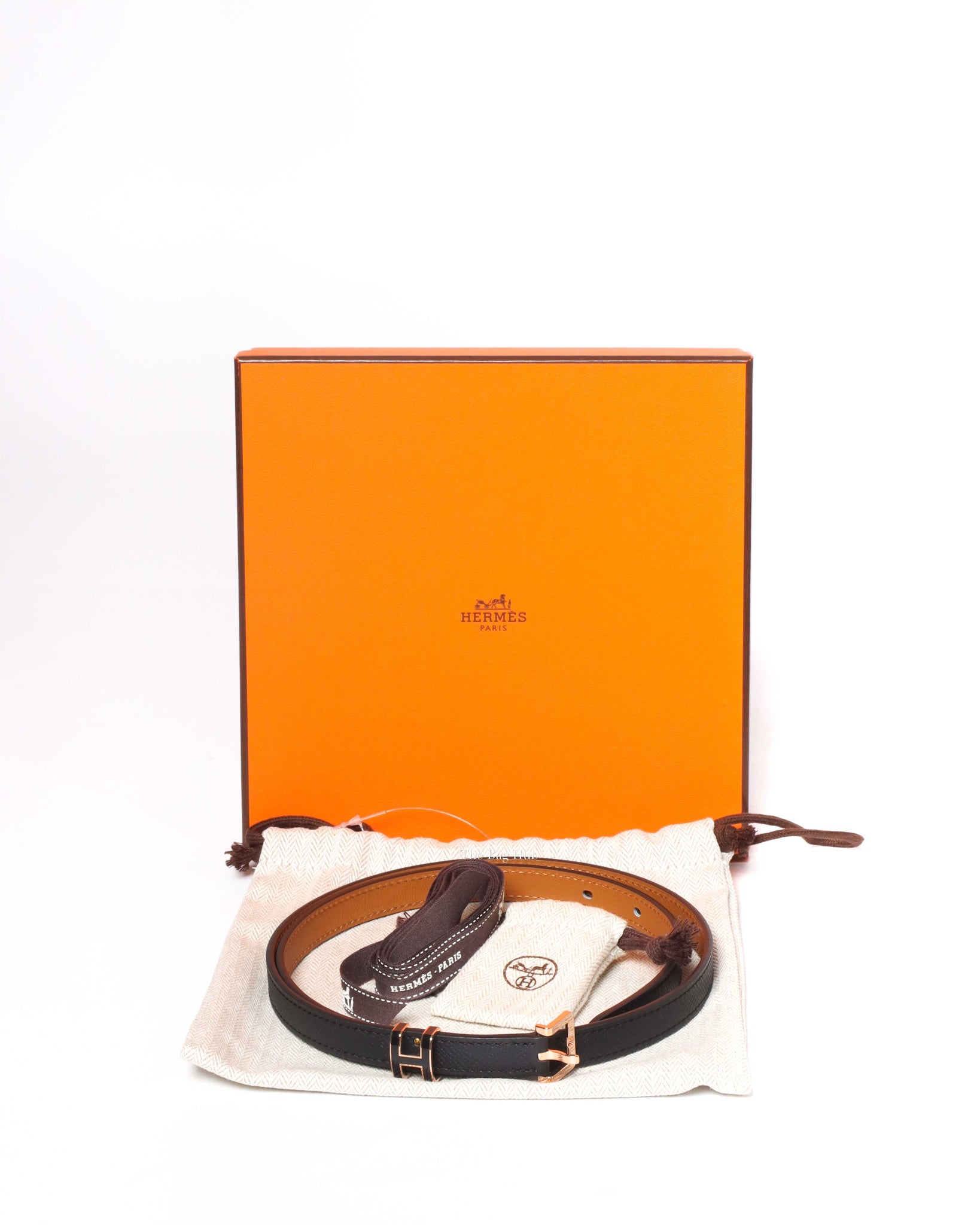 Hermes Black Pop H Belt RGHW Size 80-8