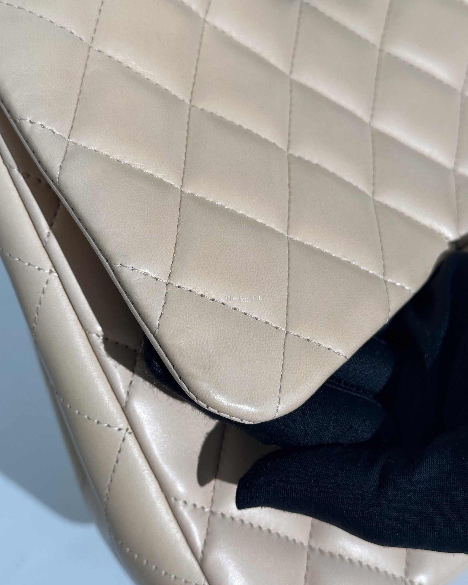 Chanel Beige Clair Lambskin Classic Jumbo Single Flap GHW-14
