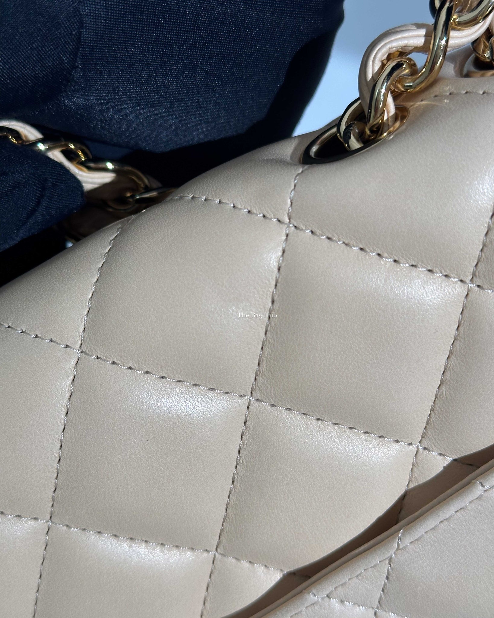 Chanel Beige Clair Lambskin Classic Jumbo Single Flap GHW-22