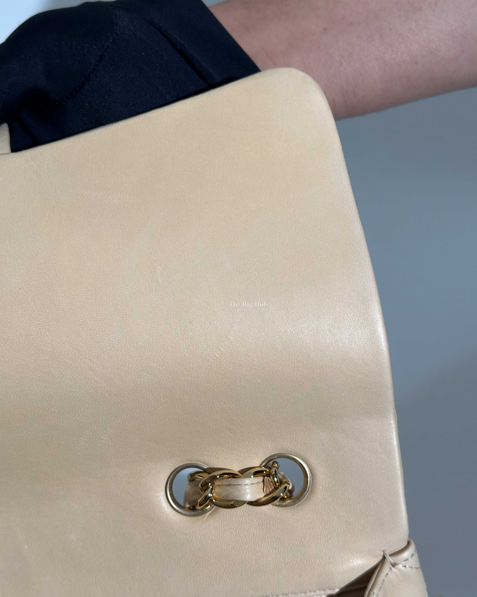 Chanel Beige Clair Lambskin Classic Jumbo Single Flap GHW-25