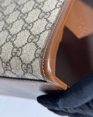 Gucci Beige/Ebony GG Supeme Canvas Medium Interlocking G Tote Bag-21