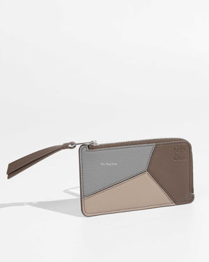 Loewe Dusty Blue/Sage Green/Angora Puzzle Coin Card Holder-1
