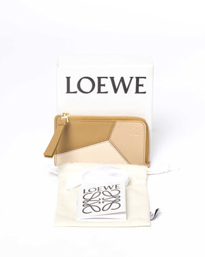Loewe Angora/Dust Beige/Gold Puzzle Coin Card Holder-12