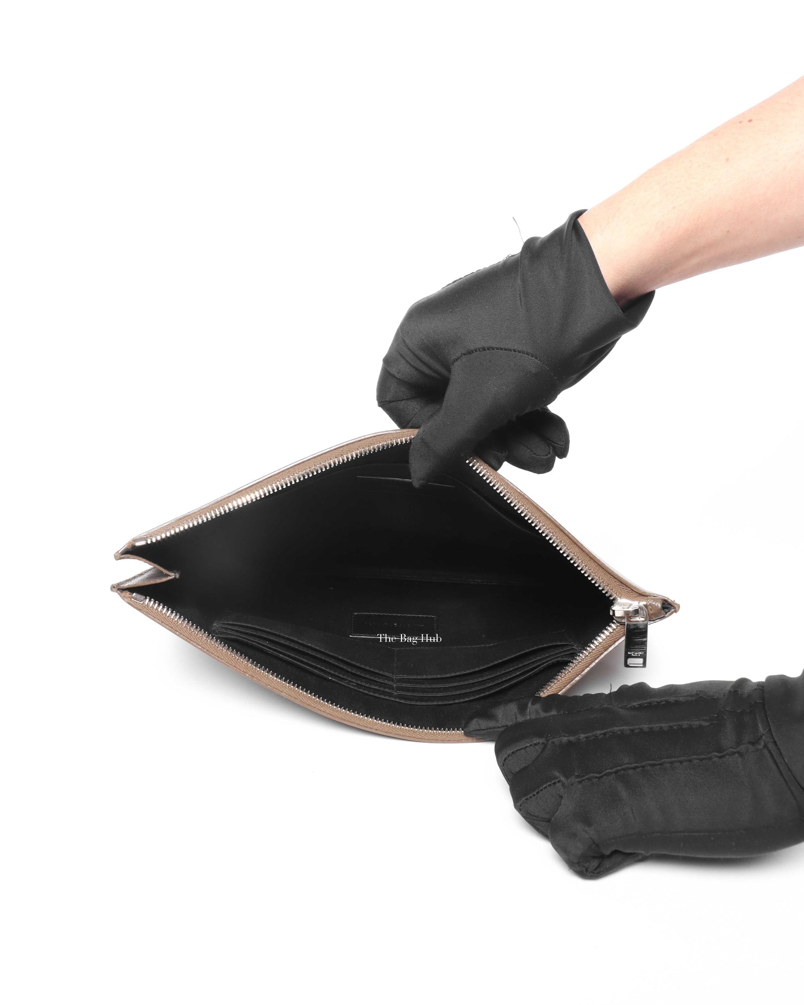 Saint Laurent Brown Leather Clutch-11