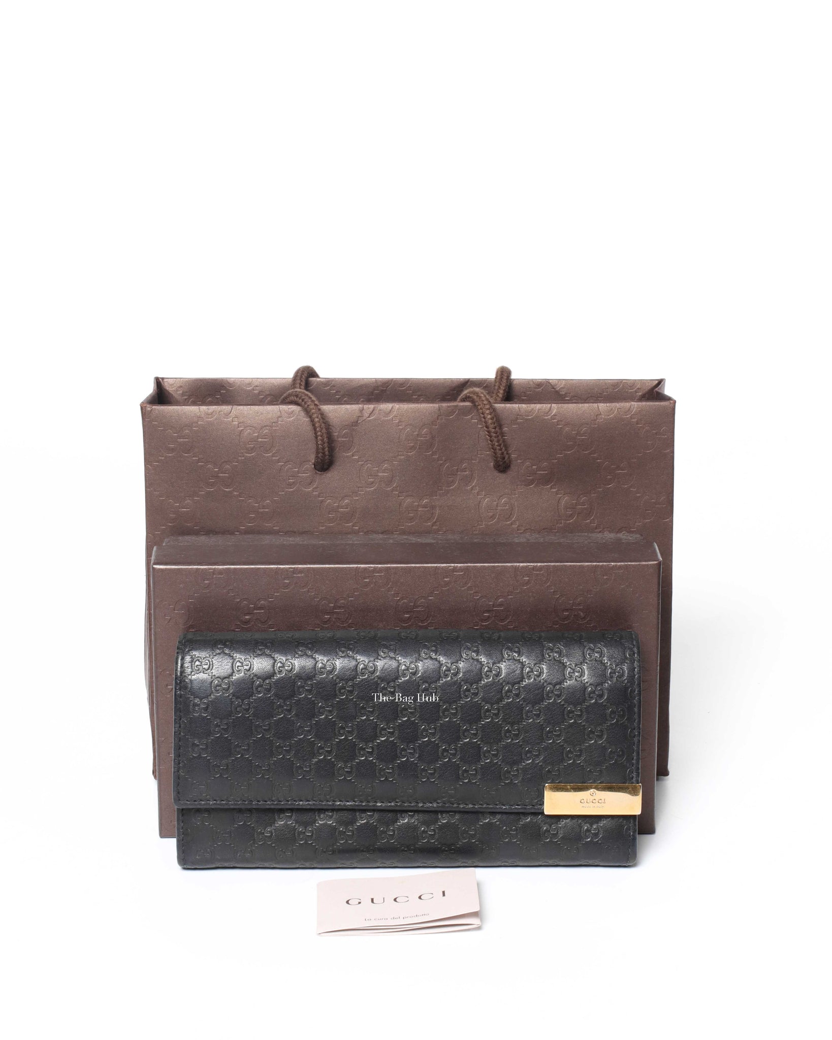Gucci Black Gucissima Leather Long Wallet-12