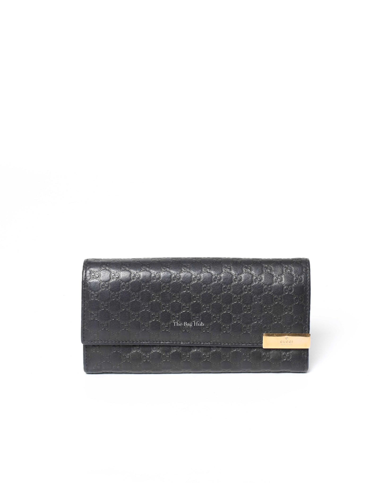 Gucci Black Gucissima Leather Long Wallet-2