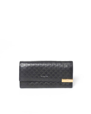 Gucci Black Gucissima Leather Long Wallet-2