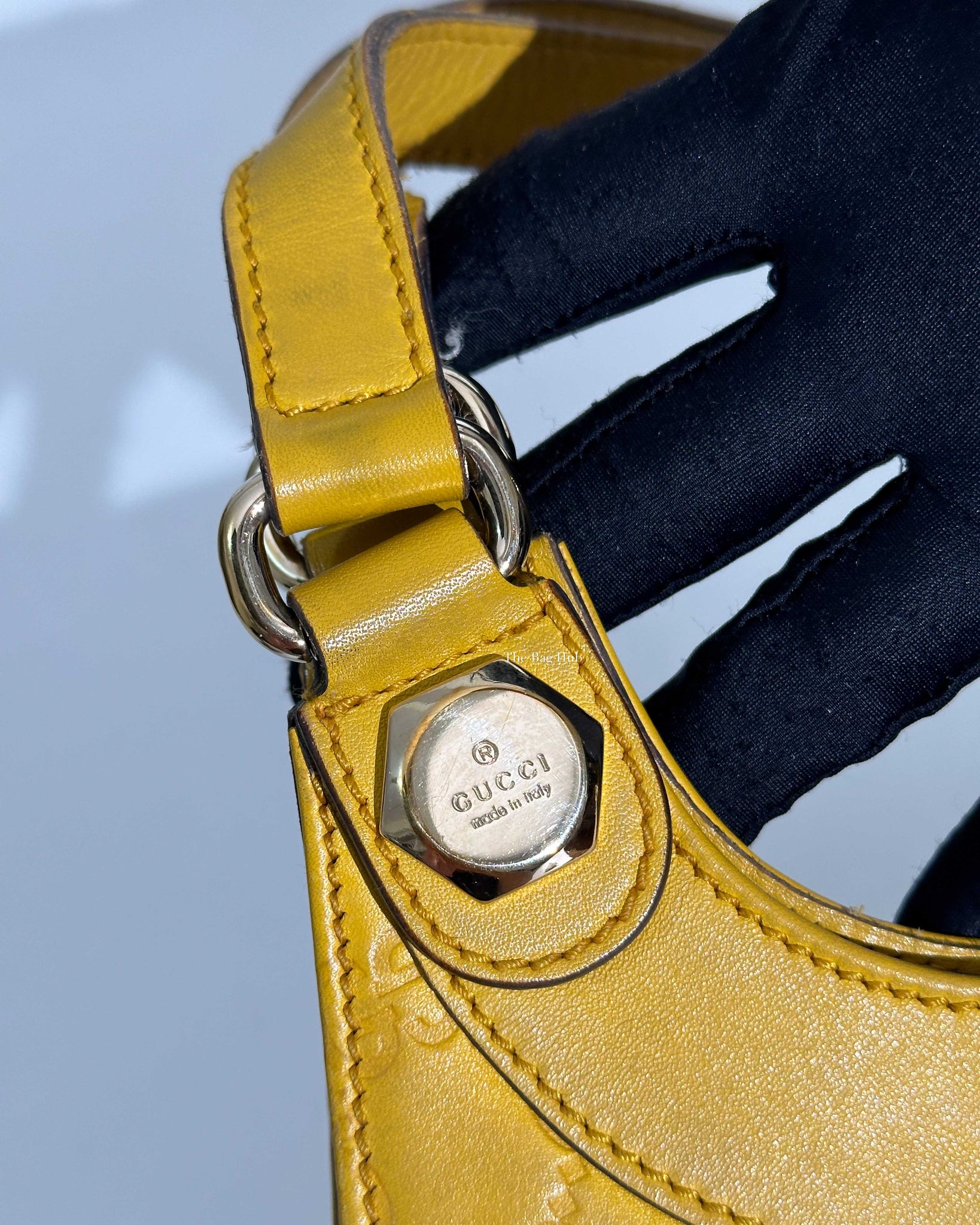 Gucci Yellow Guccissima Leather Charmy Hobo Bag-18