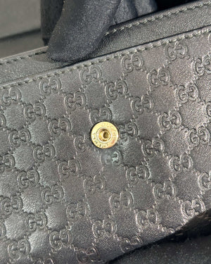 Gucci Black Gucissima Leather Long Wallet-14
