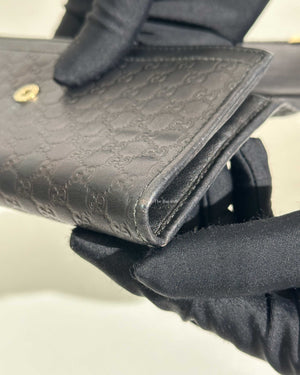 Gucci Black Gucissima Leather Long Wallet-15