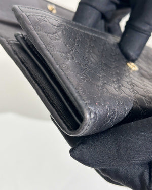 Gucci Black Gucissima Leather Long Wallet-16