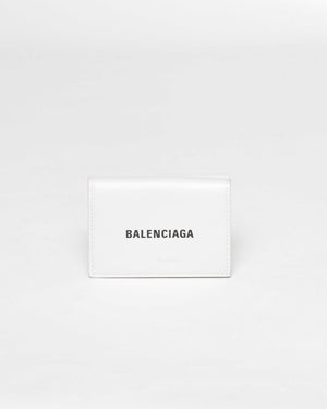 Balenciaga White Double Sided Mini Wallet-2