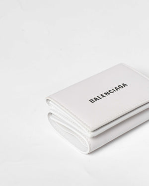 Balenciaga White Double Sided Mini Wallet-7