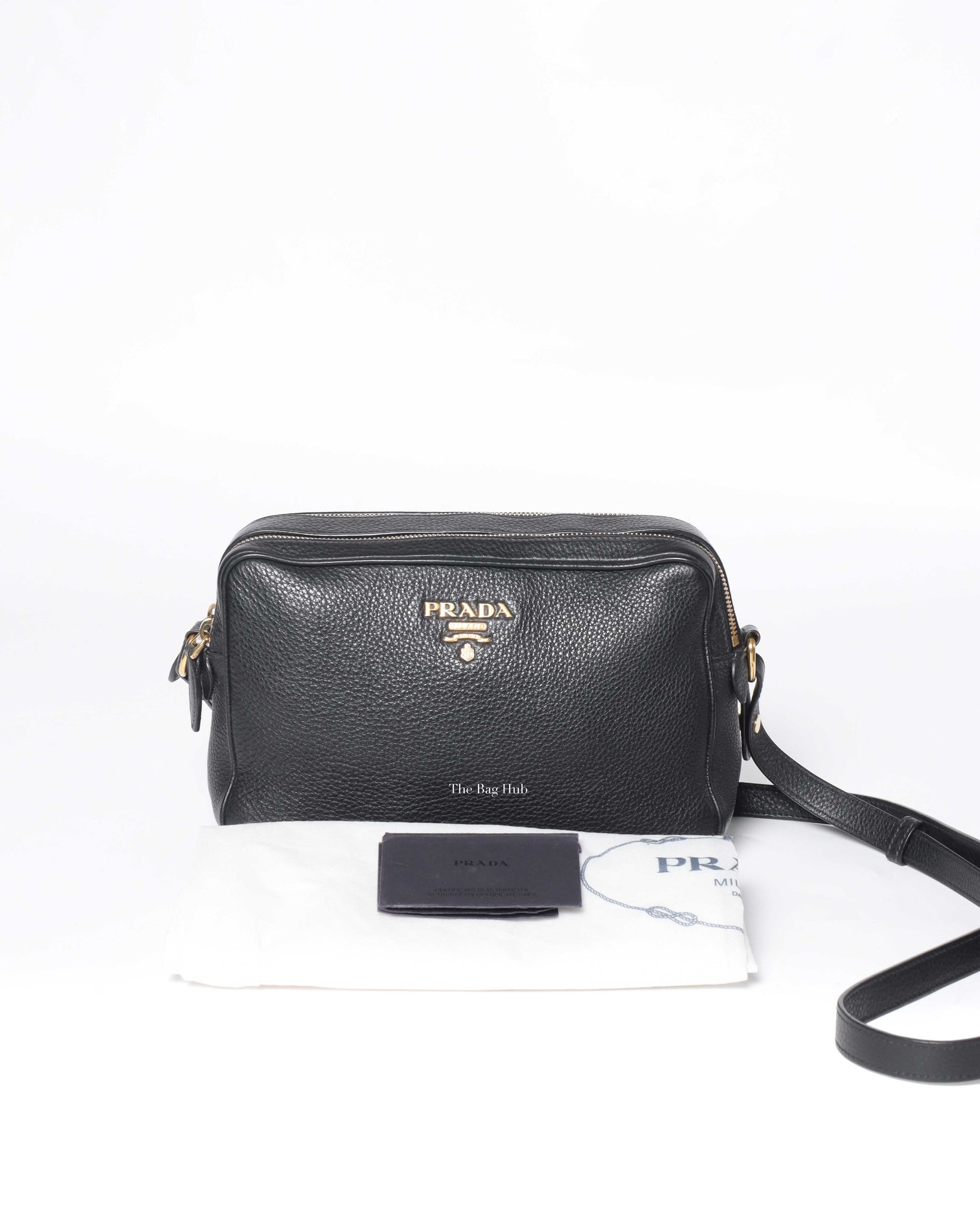 Prada Nero Vitello Phenix Camera Bag 1BH079-12