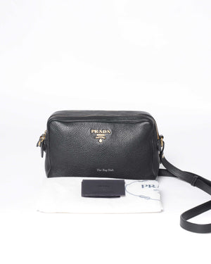 Prada Nero Vitello Phenix Camera Bag 1BH079-12