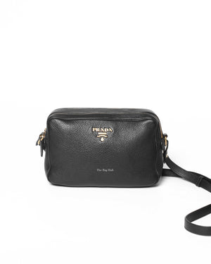 Prada Nero Vitello Phenix Camera Bag 1BH079-2