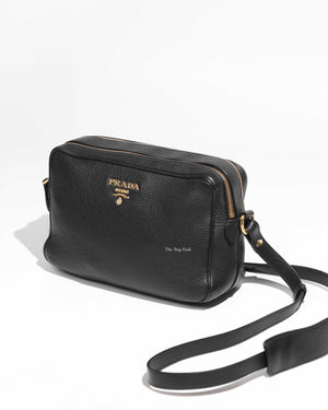 Prada Nero Vitello Phenix Camera Bag 1BH079-1