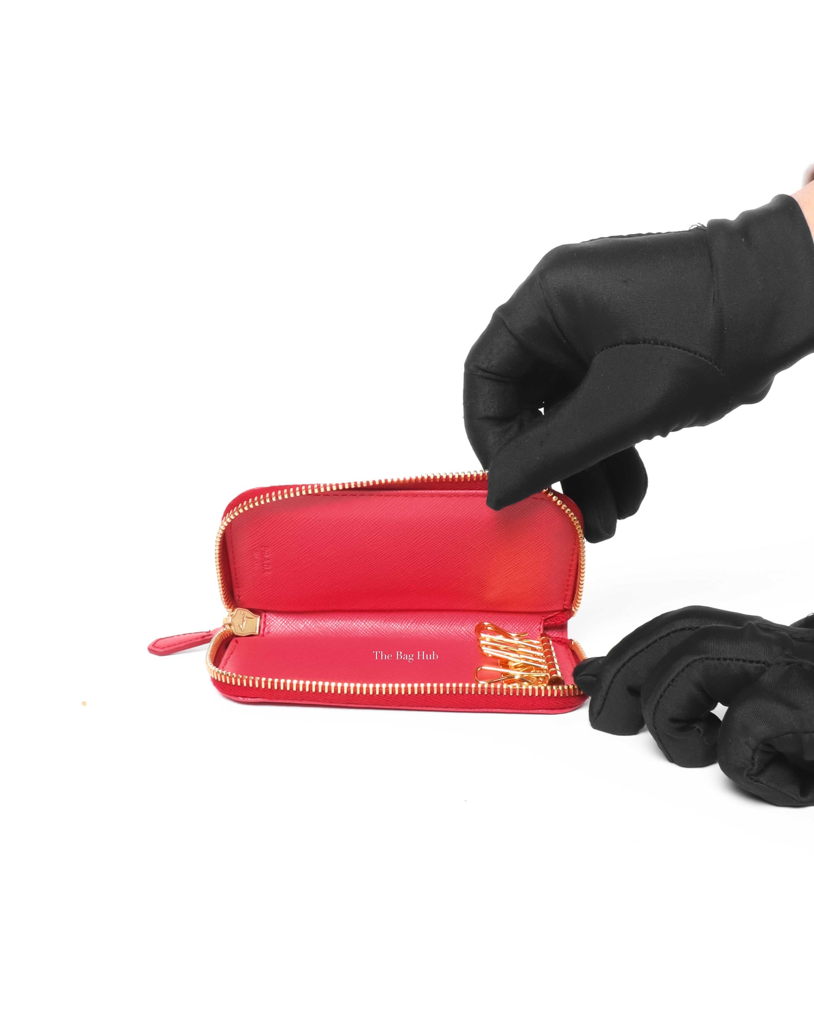 Prada Fragola Saffiano Metal 6 Key Holder 1M0604-11