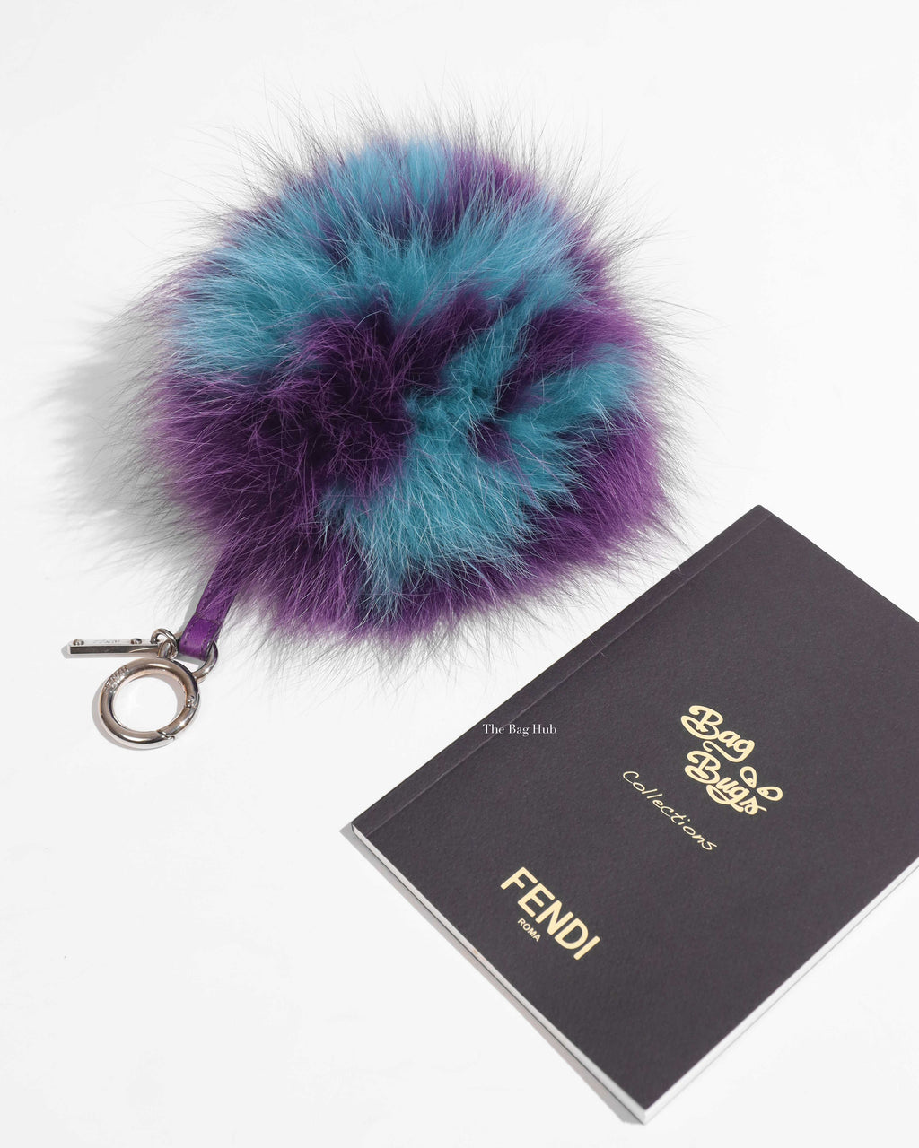 Fendi Purple/Teal Faux Fur Pompom Bag Charm